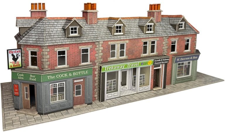 Metcalfe OO Scale Terrace Shop Fronts Brick Card Kit