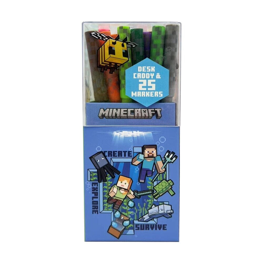 Minecraft Desk Caddy With Colour Markers