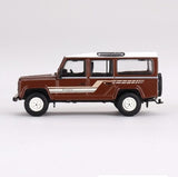 Mini GT 1/64 Land Rover Defender 110 1985 County Wagon Brown Diecast Model Car