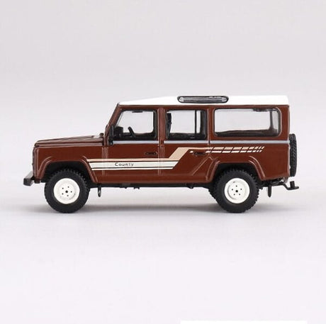 Mini GT 1/64 Land Rover Defender 110 1985 County Wagon Brown Diecast Model Car