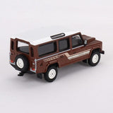 Mini GT 1/64 Land Rover Defender 110 1985 County Wagon Brown Diecast Model Car