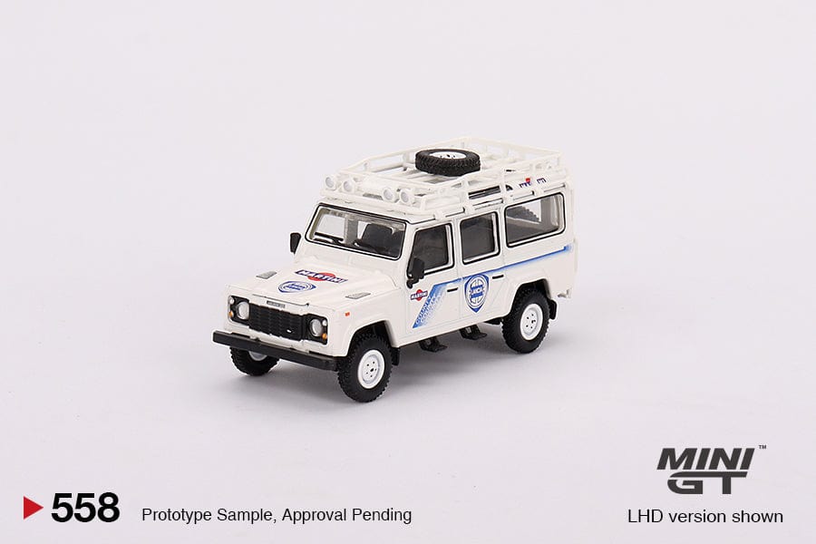 Mini GT 1/64 Land Rover Defender 110 1991 Safari Diecast Model Car