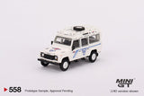 Mini GT 1/64 Land Rover Defender 110 1991 Safari Diecast Model Car