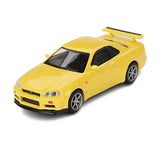 Mini GT 1/64 Nissan Skyline GT-R (R34) V-Spec Lightning Yellow Diecast Model Car