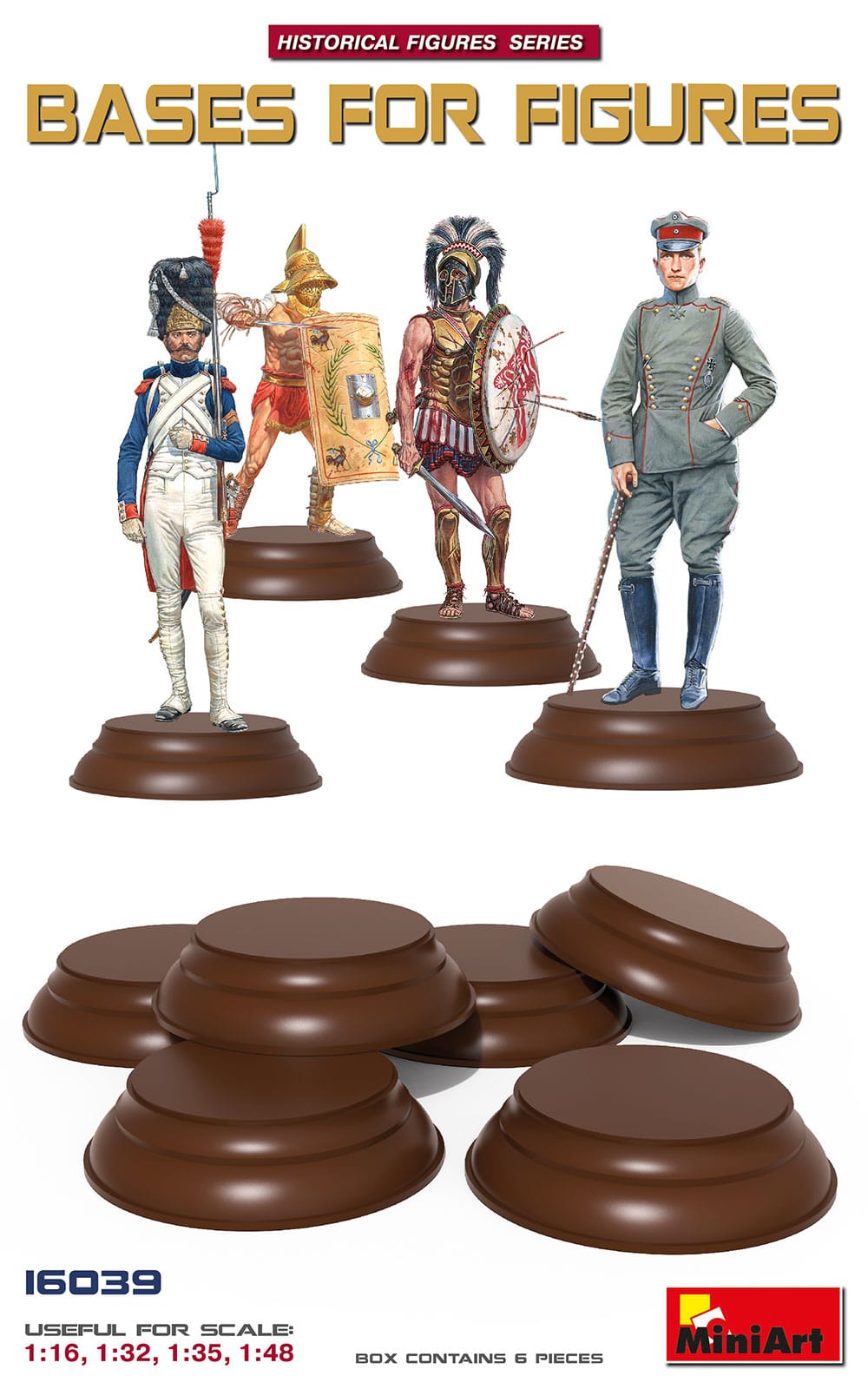 Miniart 1/16 Bases for Figures (6) [16039]