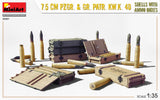 MiniArt 1/35 7.5 cm Pzgr. & Gr. Patr. Kw.K. 40 Shells with Ammo Boxes Plastic Model Kit