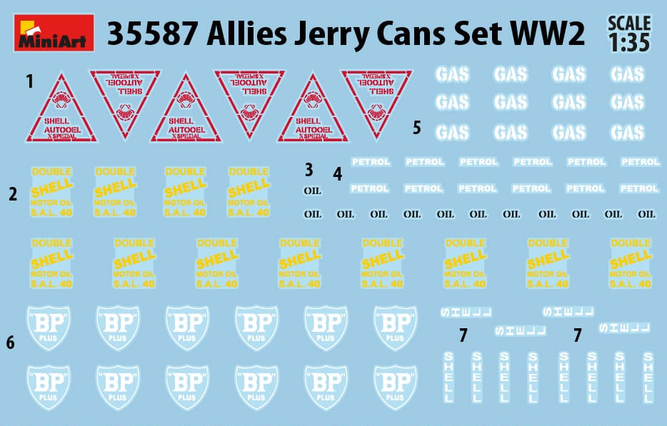Miniart 1/35 Allies Jerry Can Set WW2 Plastic Model Kit [35587]