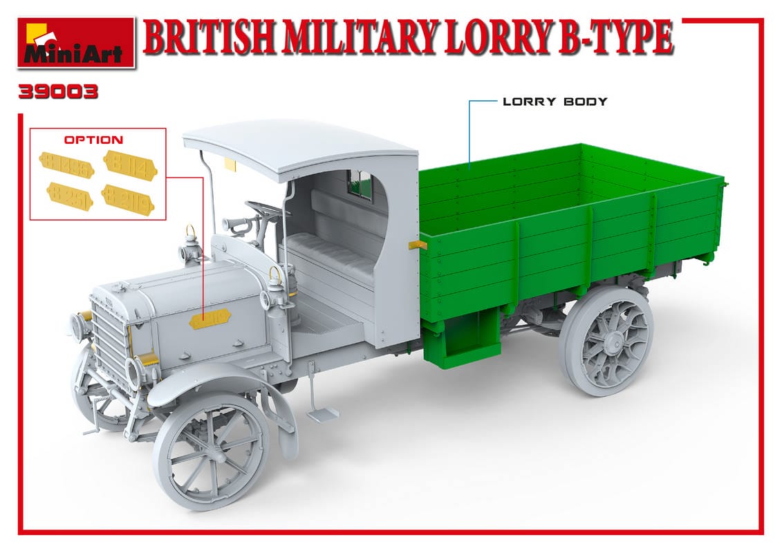 MiniArt 1/35 British Military Lorry B-Type Plastic model Kit [39003]