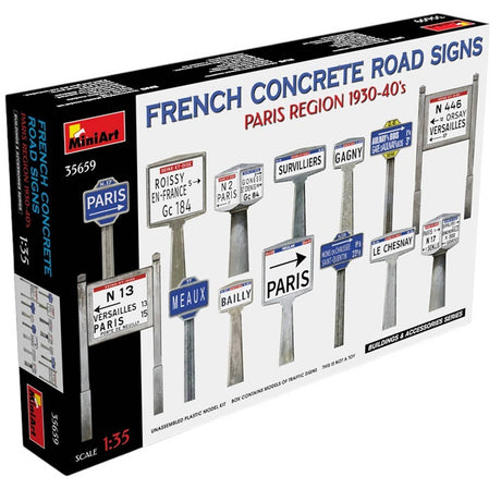 MiniArt 35659 French Concrete Road Signs Paris Region 1930–40s front-of-box image