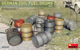 Miniart 1/35 German 200L Fuel Drums Plastic Model Kit [35597]