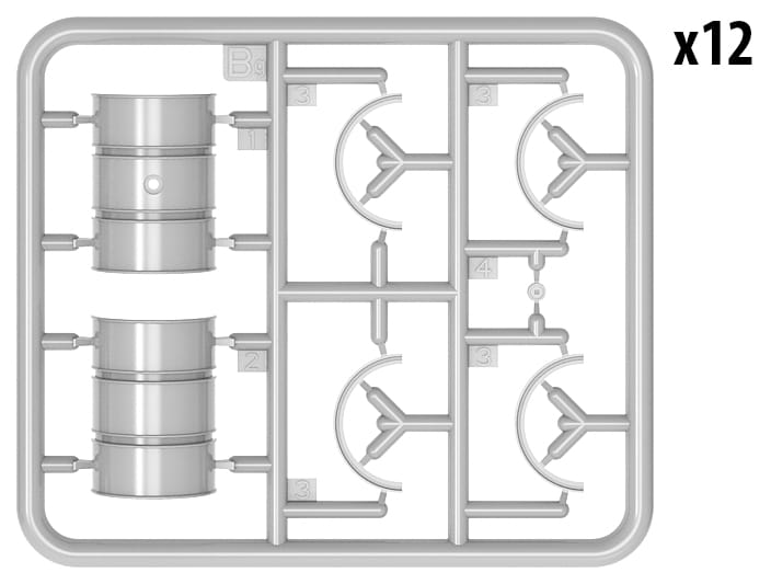 Miniart 1/35 German 200L Fuel Drums Plastic Model Kit [35597]