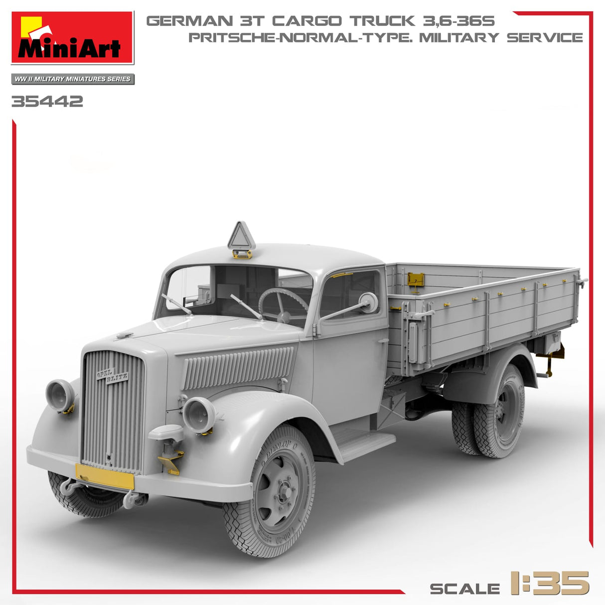 MiniArt 1/35 German 3t Cargo Truck 3.6-36S. Pritsche-Normal-Type. Military Service Plastic Model Kit