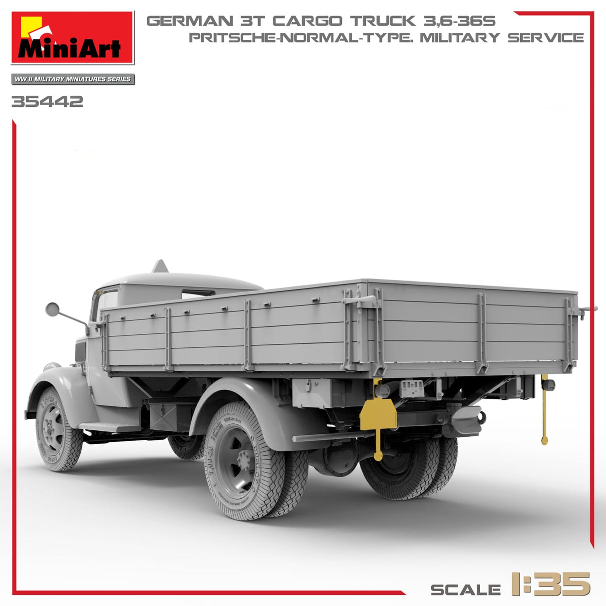 MiniArt 1/35 German 3t Cargo Truck 3.6-36S. Pritsche-Normal-Type. Military Service Plastic Model Kit