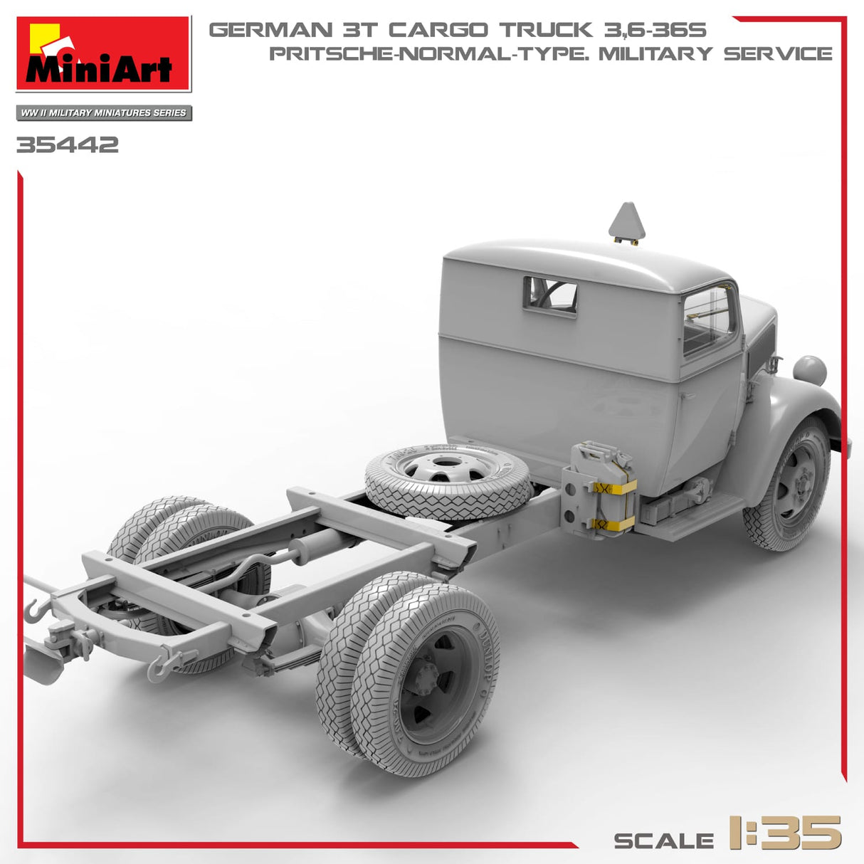 MiniArt 1/35 German 3t Cargo Truck 3.6-36S. Pritsche-Normal-Type. Military Service Plastic Model Kit