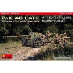 MiniArt 1/35 German 7.5cm PaK 40 Late with Elite Artillerie Regiment Crew – MA53013