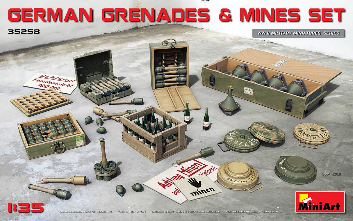 Miniart 1/35 German Grenades & Mines Set Plastic Model Kit [35258]