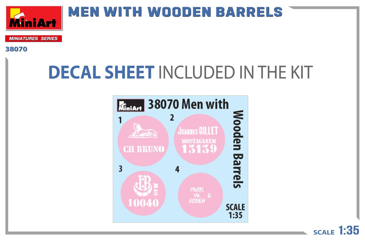 MiniArt 1/35 Men with Wooden Barrels Plastic Model Kit