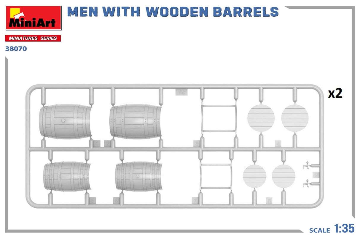 MiniArt 1/35 Men with Wooden Barrels Plastic Model Kit