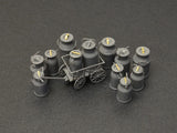 Miniart 1/35 Milk Cans With Small Cart Plastic Model Kit [35580]