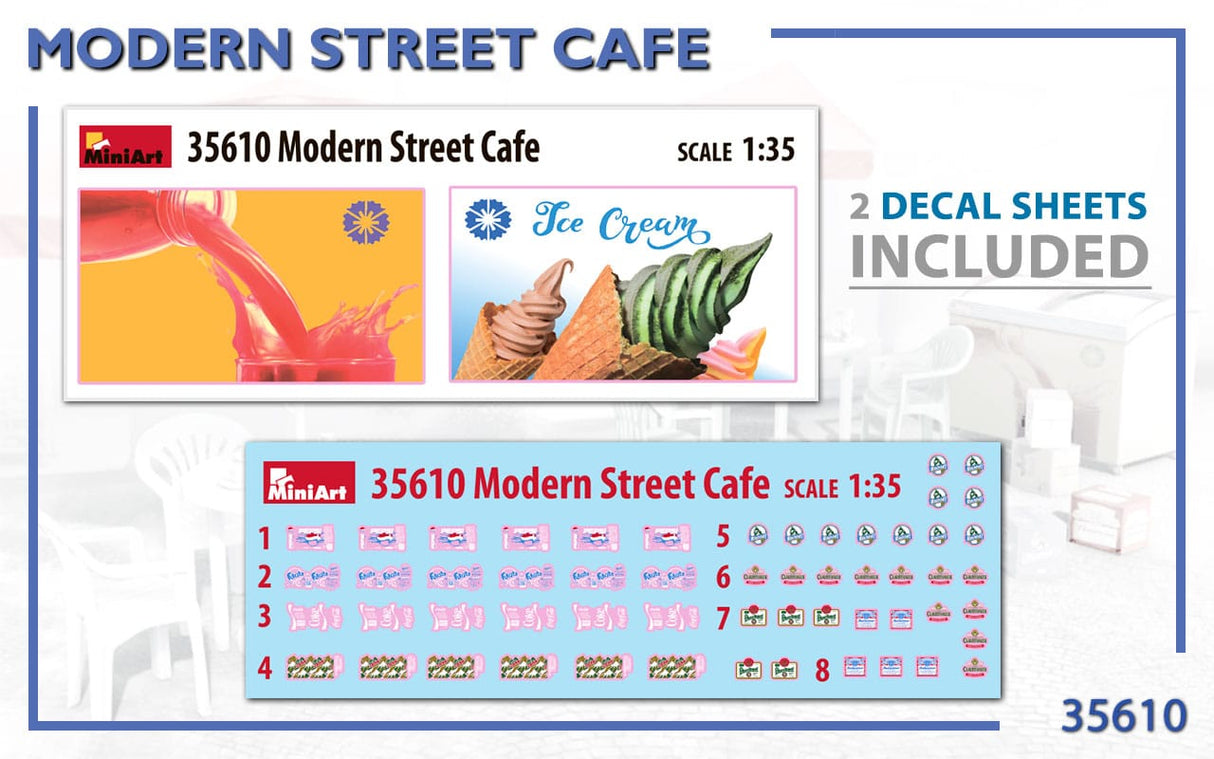 Miniart 1/35 Modern Street Cafe Plastic Model Kit [35610]