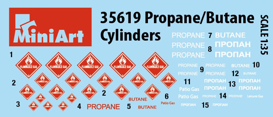 MiniArt 1/35 Propane/Butane Cylinders Plastic Model Kit