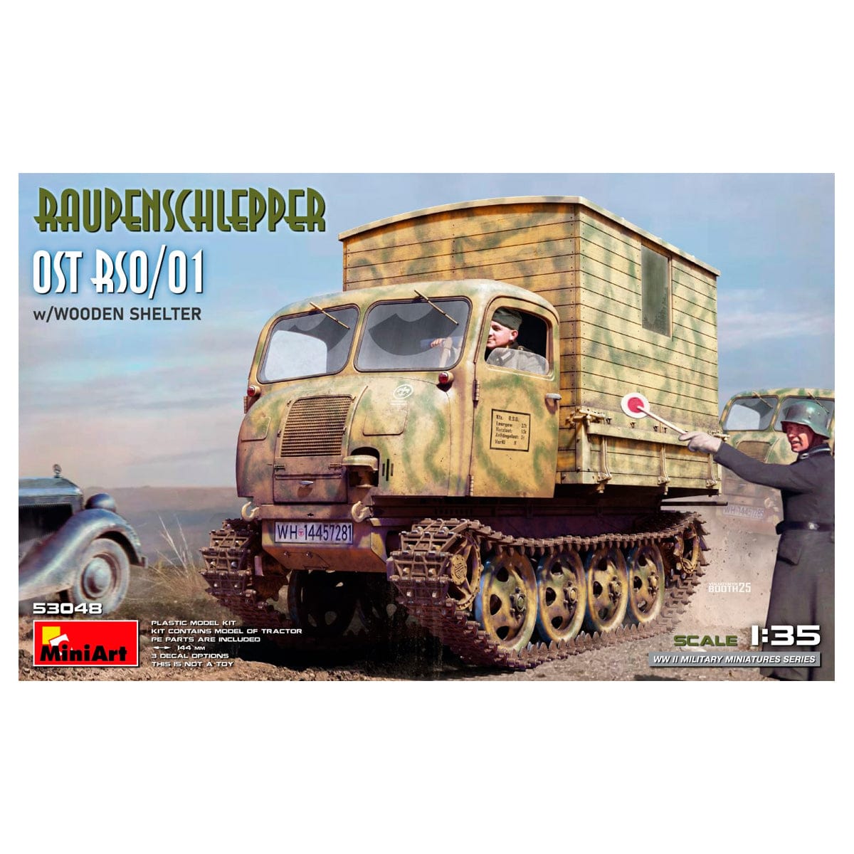 MiniArt 1/35 Raupenschlepper Ost RSO/01 with Wooden Shelter – MA53048