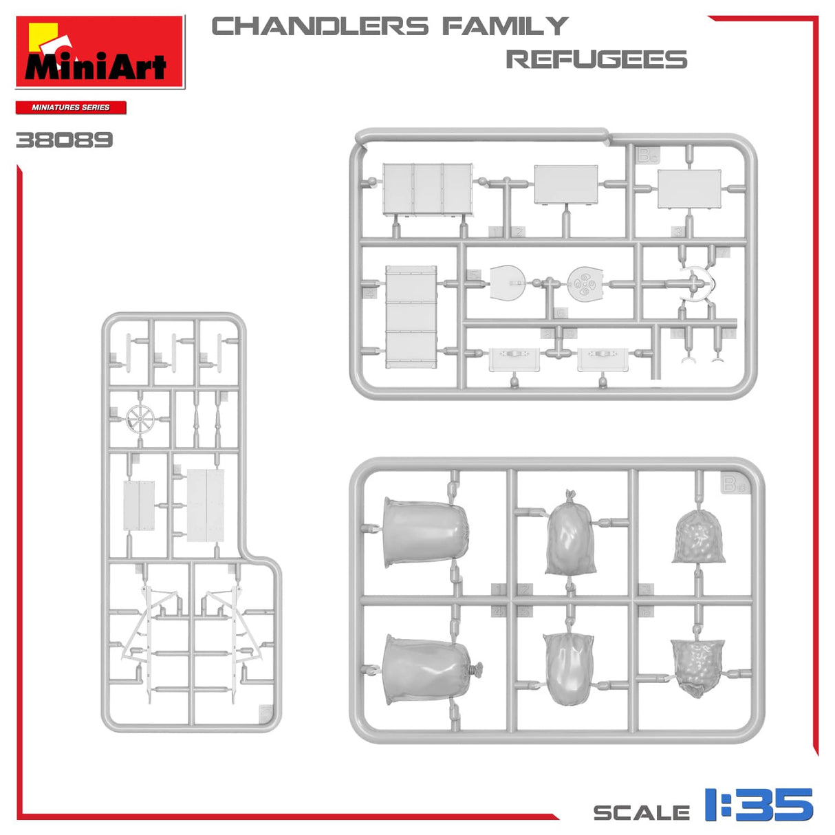 MiniArt 1/35 Refugees. Chandlers Family Plastic Model Kit