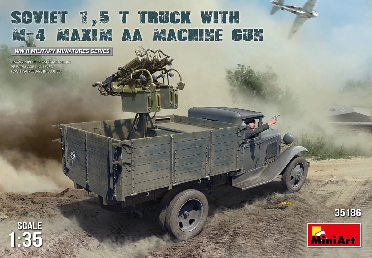 Miniart 1/35 Soviet 1,5 t Truck w/ M-4 Maxim AA Machine Gun [35186]