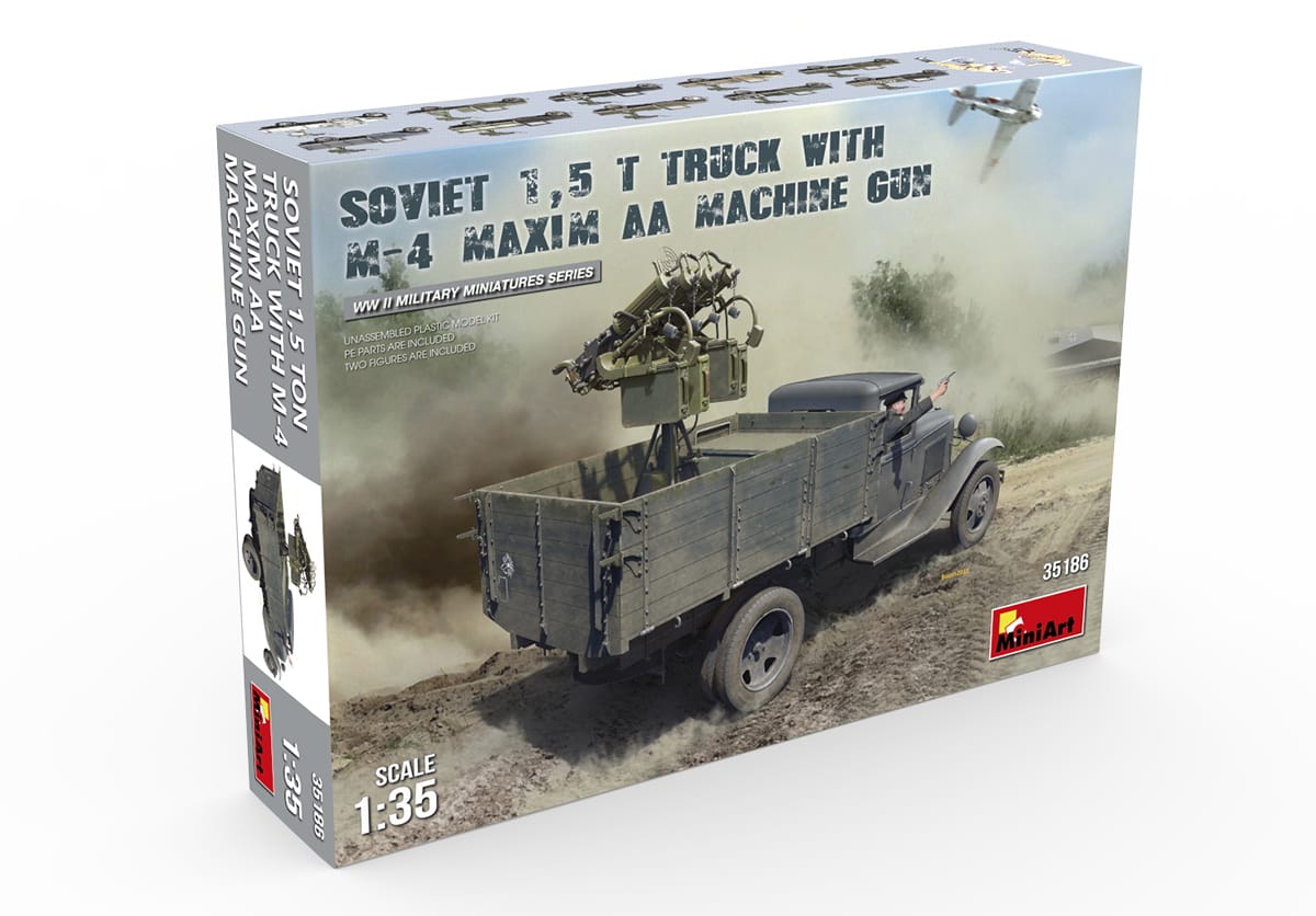 Miniart 1/35 Soviet 1,5 t Truck w/ M-4 Maxim AA Machine Gun [35186]