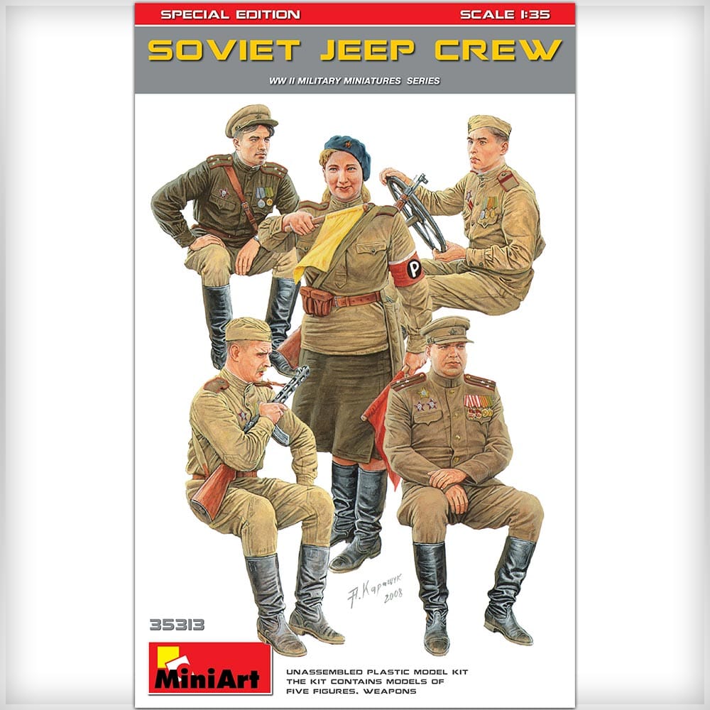 Miniart 1/35 Soviet Jeep Crew Special Edition Plastic model Kit [35313]