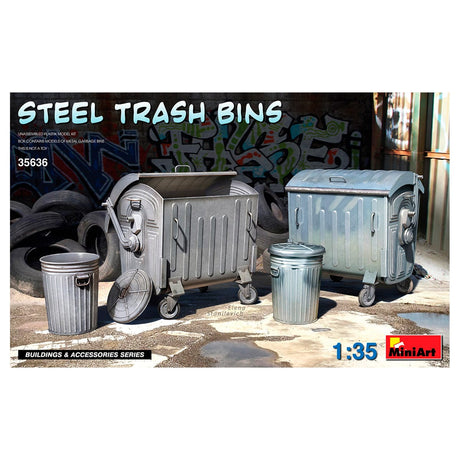 MiniArt 1/35 Steel Trash Bins – MA35636