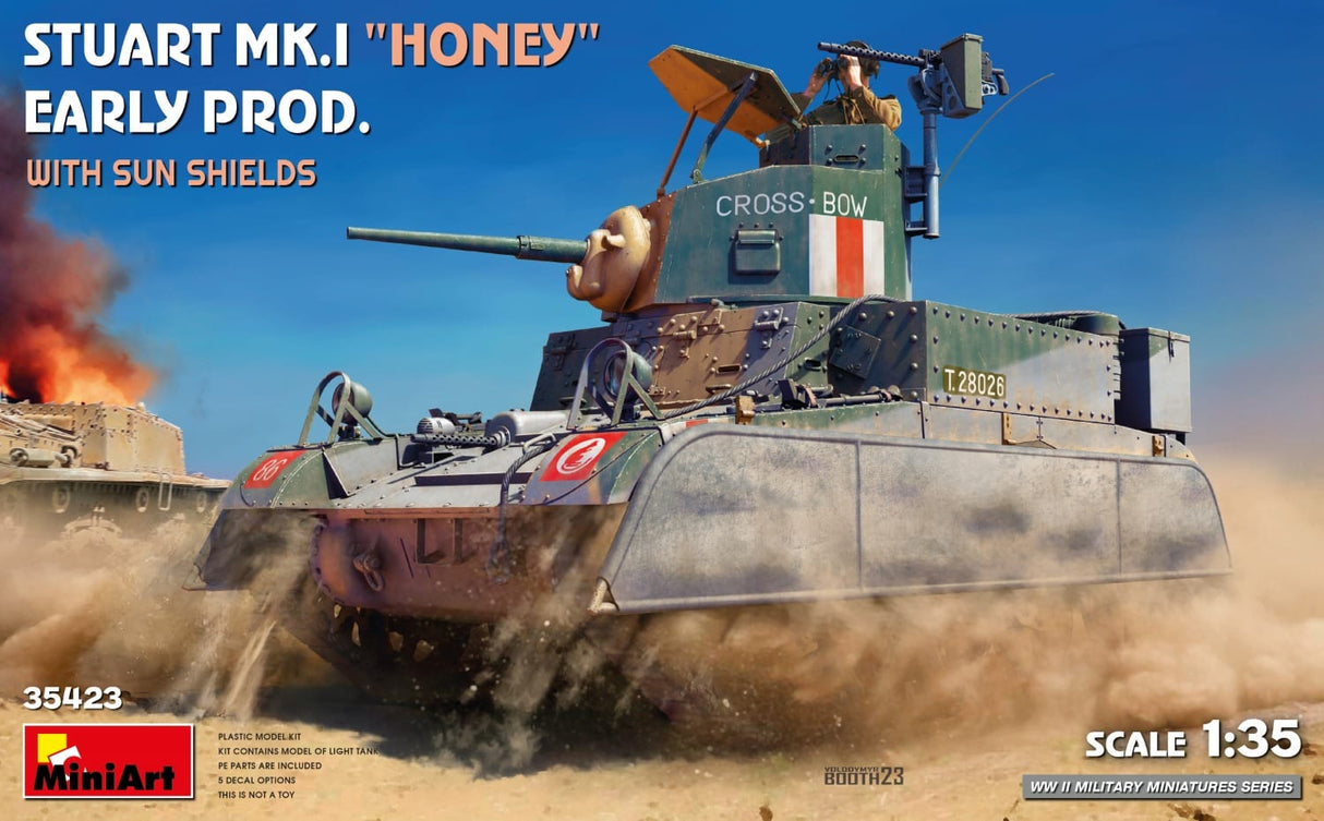MiniArt 1/35 Stuart Mk.I Honey Early Prod. w/Sun Shields Plastic Model Kit