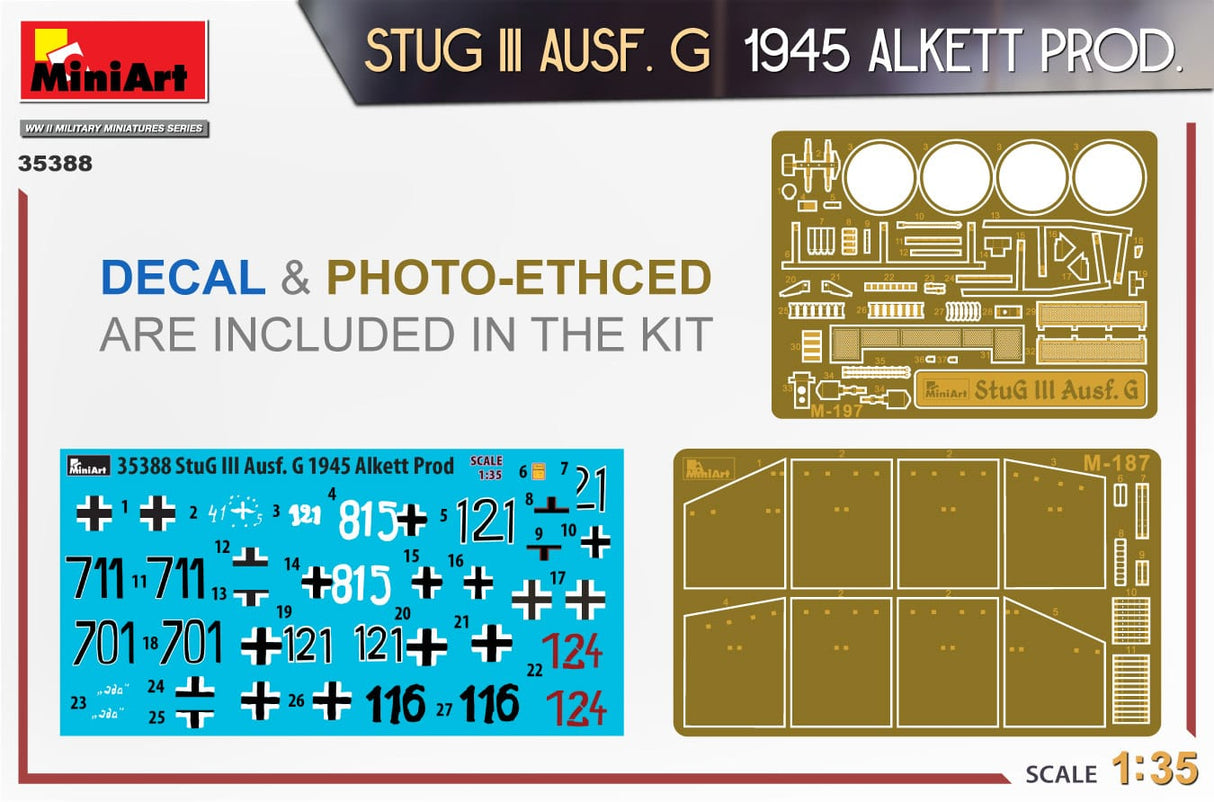 MiniArt 1/35 StuG III Ausf. G 1945 Alkett Prod. Plastic Model Kit