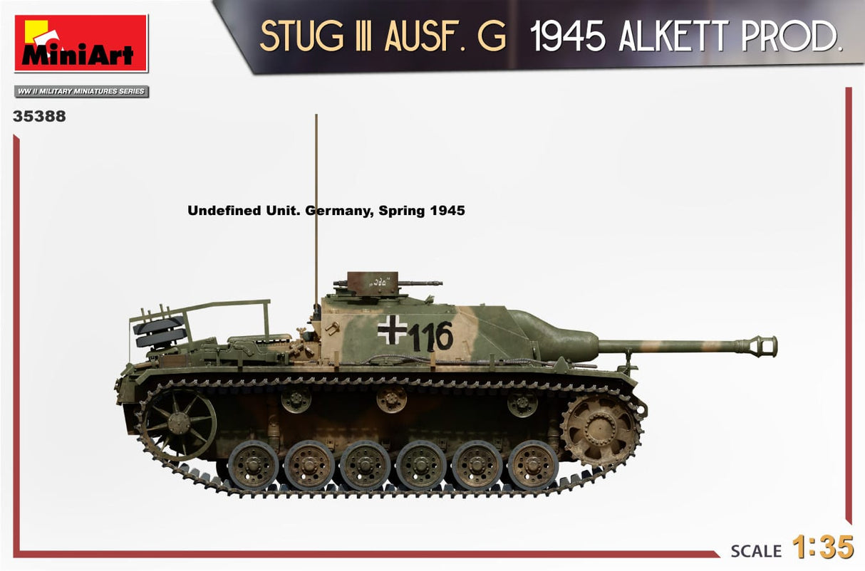 MiniArt 1/35 StuG III Ausf. G 1945 Alkett Prod. Plastic Model Kit
