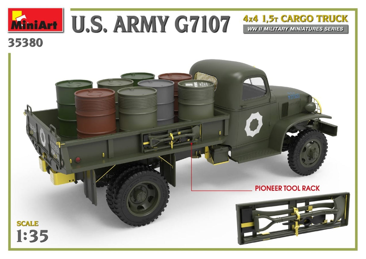 MiniArt 1/35 U.S. ARMY G7107 4X4 1.5t CARGO TRUCK Plastic Model Kit