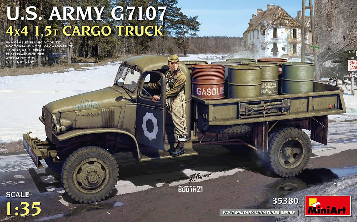 MiniArt 1/35 U.S. ARMY G7107 4X4 1.5t CARGO TRUCK Plastic Model Kit