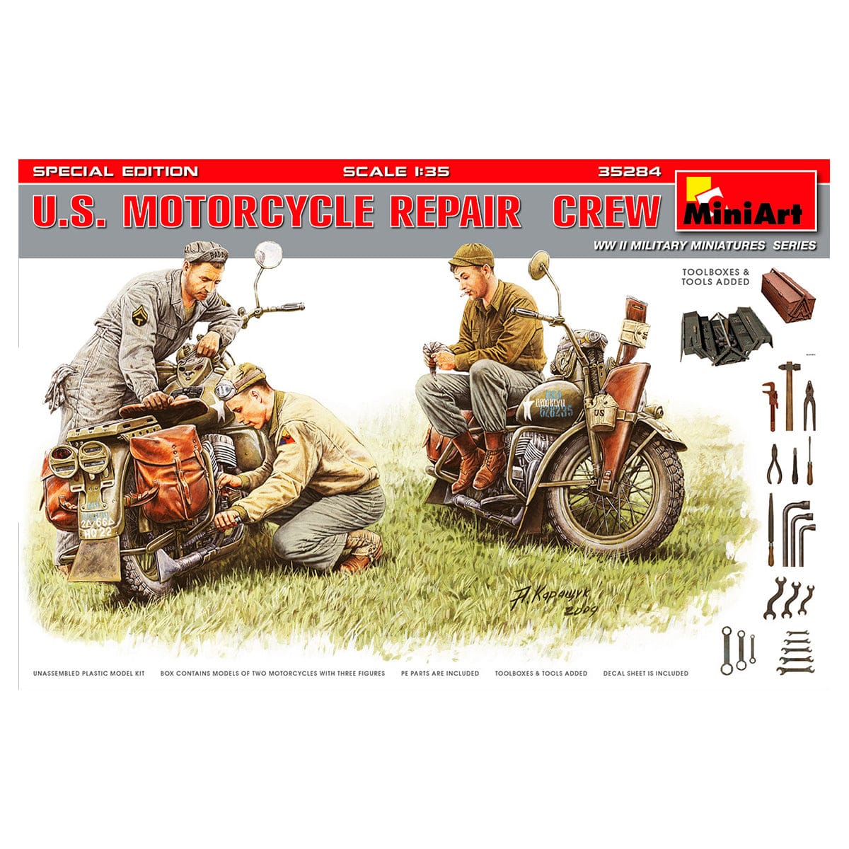 MiniArt 1/35 U.S. Motorcycle Repair Crew Special Edition – MA35284