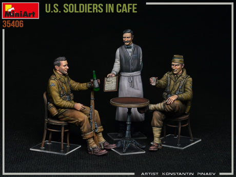 MiniArt 1/35 U.S. Soldiers in Cafe Plastic Model Kit