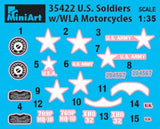 MiniArt 1/35 U.S. Soldiers w/ WLA Motorcycles Plastic Model Kit