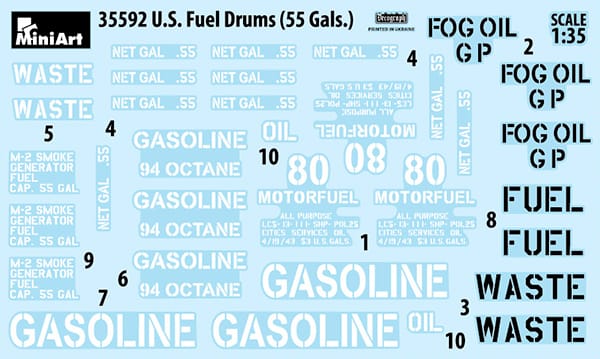 Miniart 1/35 US Fuel Drums 55 Gallons Plastic Model Kit [35592]