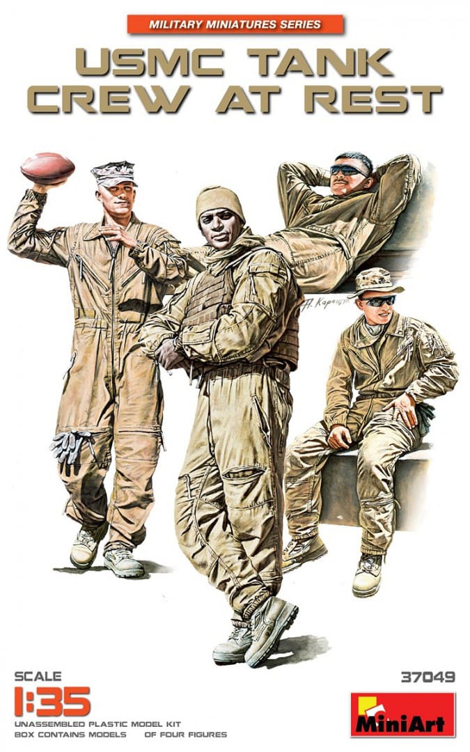 Miniart 1/35 USMC Tank Crew at Rest Plastic Model Kit [37049]