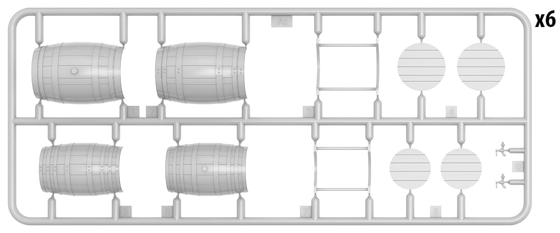 MiniArt 1/35 Wooden Barrels. Medium Size Plastic Model Kit