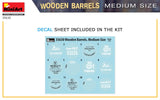 MiniArt 1/35 Wooden Barrels. Medium Size Plastic Model Kit
