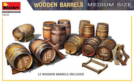 MiniArt 1/35 Wooden Barrels. Medium Size Plastic Model Kit