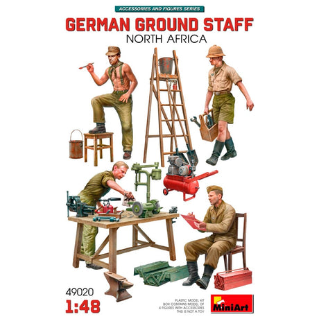 MiniArt 1/48 German Ground Staff with Accessories North Africa – MA49020