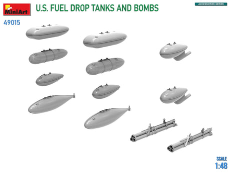 MiniArt 1/48 U.S. Fuel Drop Tanks and Bombs Plastic Model Kit