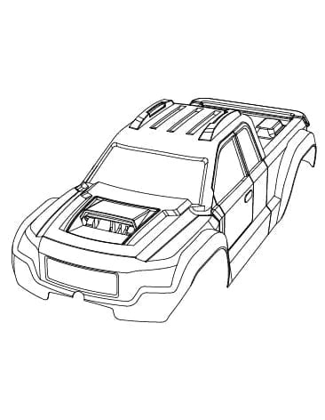 MJX 1/10 Body Shell - Black [1030A]