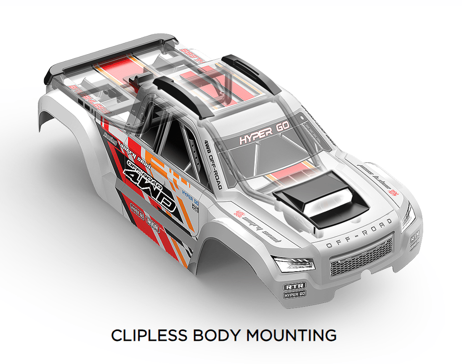 MJX 1/10 V2 Hyper Go 4WD Brushless RC Monster Truck - White [10208] - Hobbytech Toys