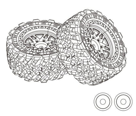 MJX 1/14 Tire Set (2pcs) [14300D1] - Hobbytech Toys
