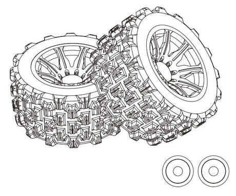 MJX 14300D2 Tire Set (2pcs) - Hobbytech Toys
